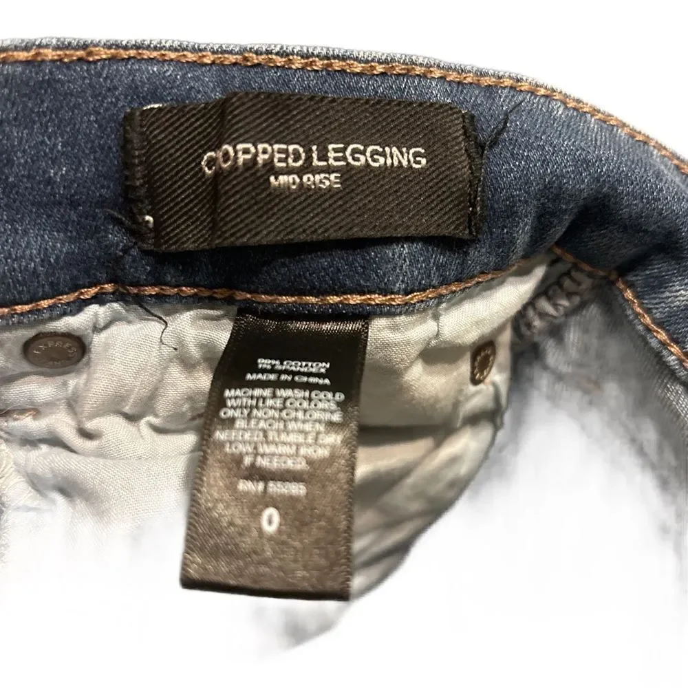 Express Mid Rise Cropped Destructed Denim - Picture 7 of 8